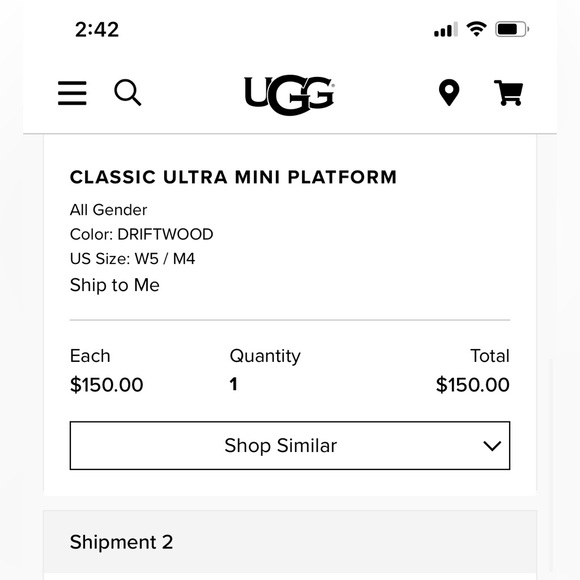 Brand new in box UGG Ultra Mini Platform- Driftwood Ships out same or next - Picture 16 of 16
